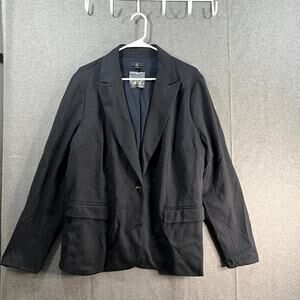 J Jason Wu Women Formal Top Blazer Knit Ponte Blazer Black Size X-Large
